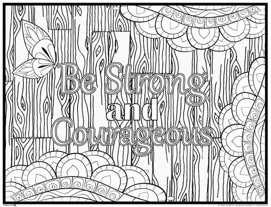 Be Strong & Courageous Personalized Giant Coloring Poster 46"x60"