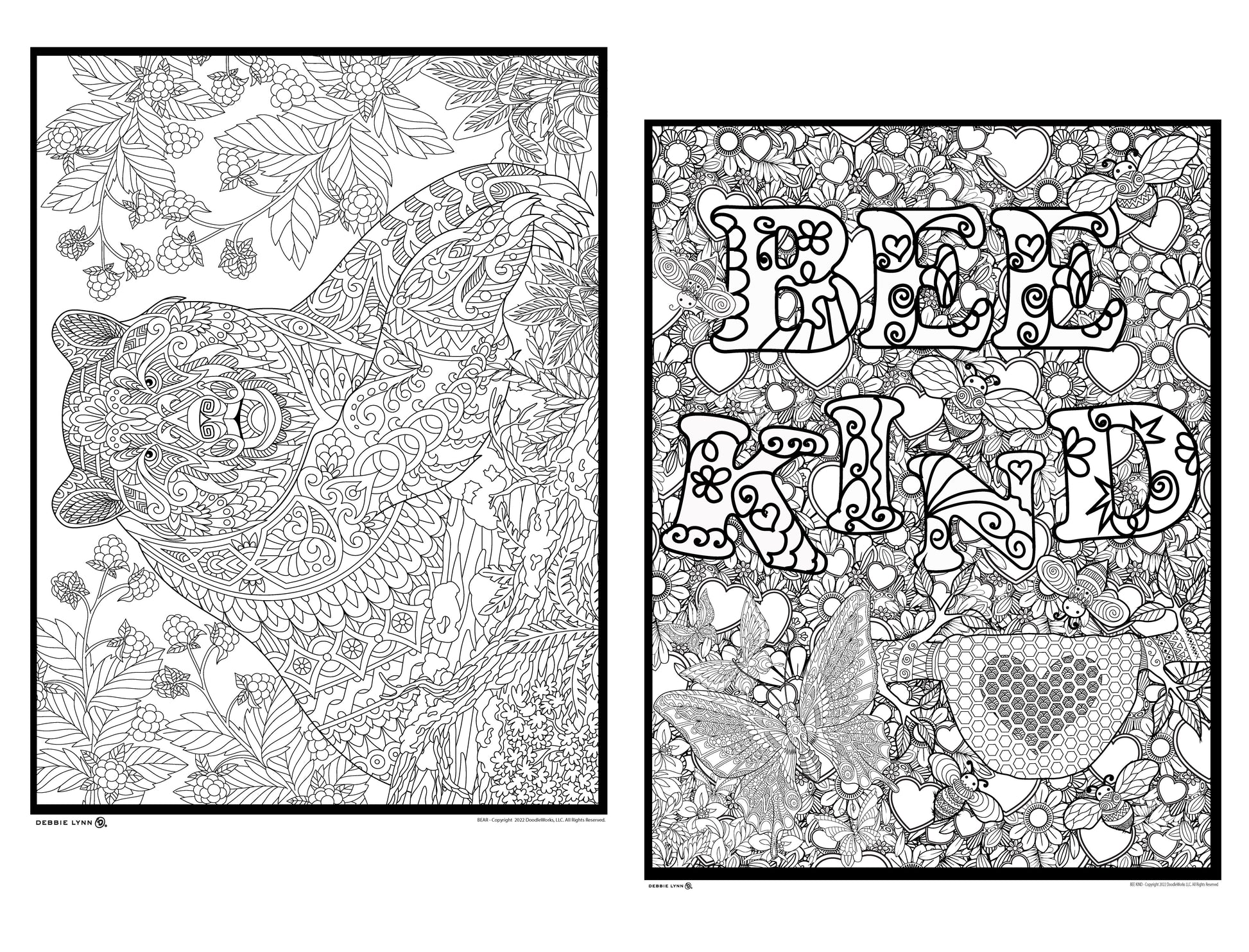 2 Giant Coloring Page Posters Activities for Kids Young N Refined 30x42