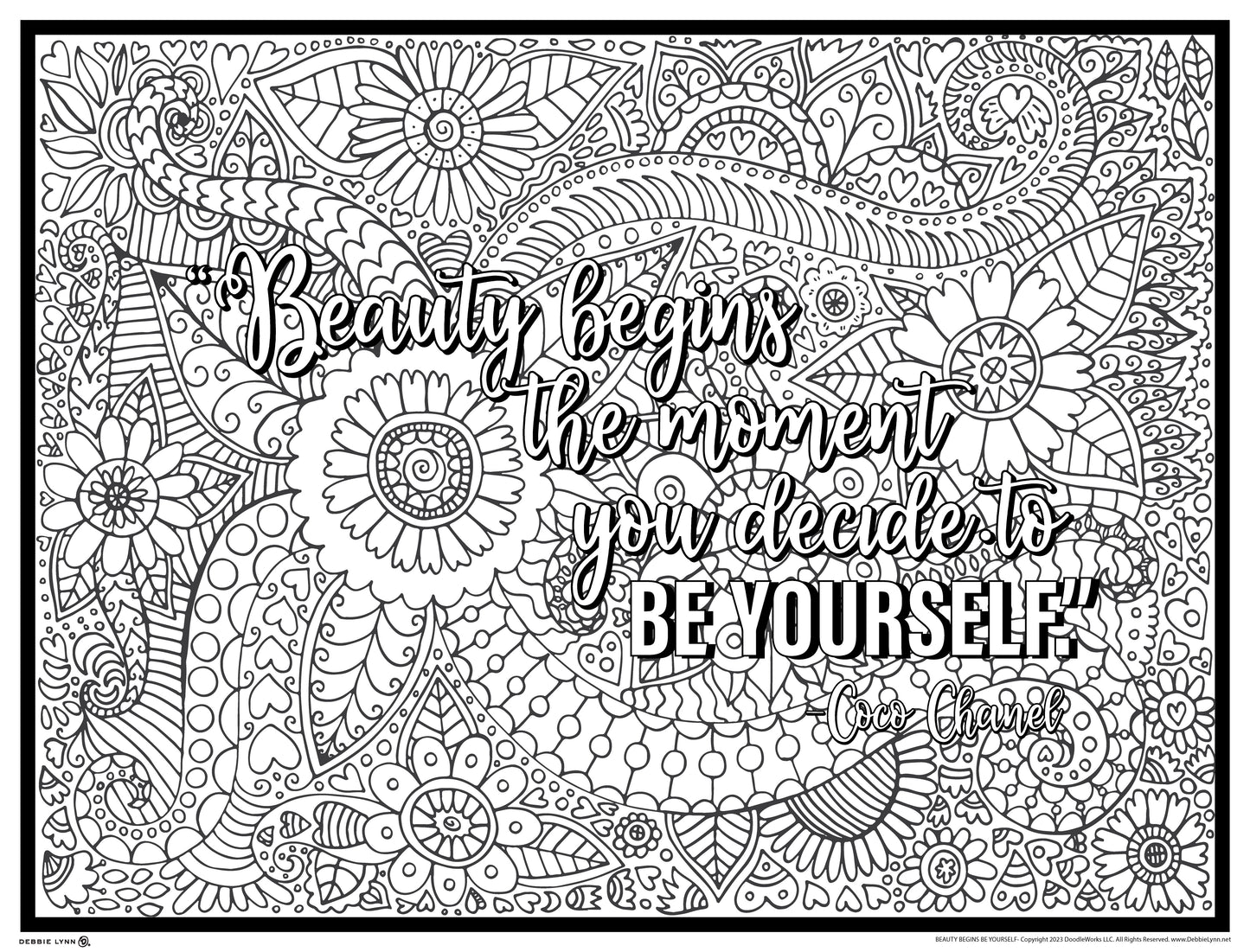 Beauty Begins Be Yourself Personalized Giant Coloring Poster 46" x 60"