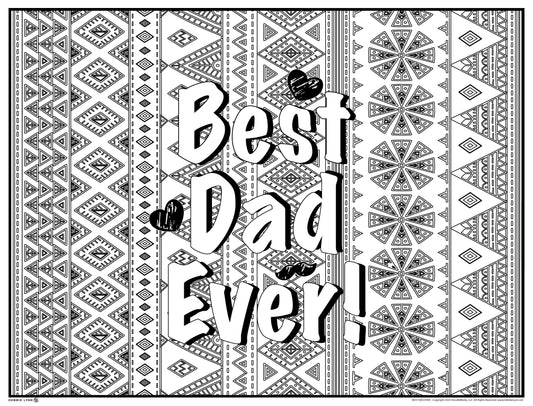 Best Dad Ever Personalized Giant Coloring Poster 46"x60"