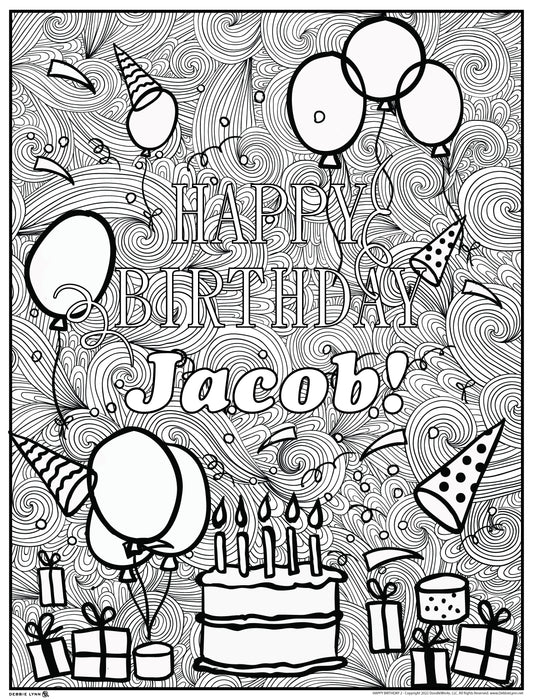Birthday [edit name] Personalized Giant Coloring Poster 46"x60"