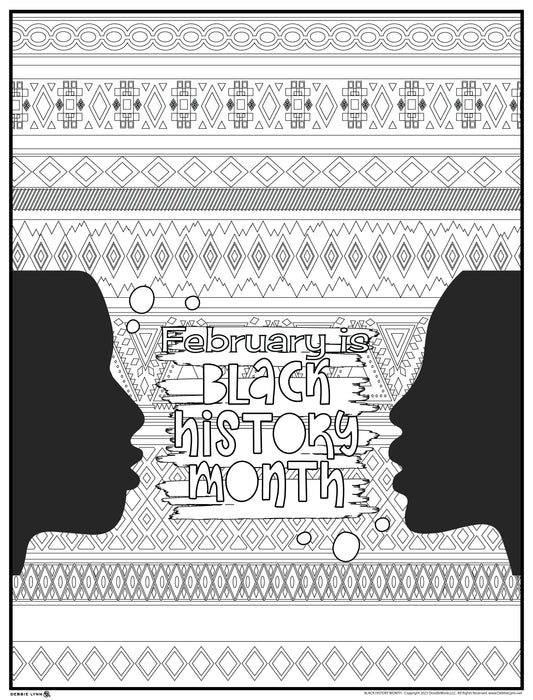 Black History Month Personalized Giant Coloring Poster 46"x60"