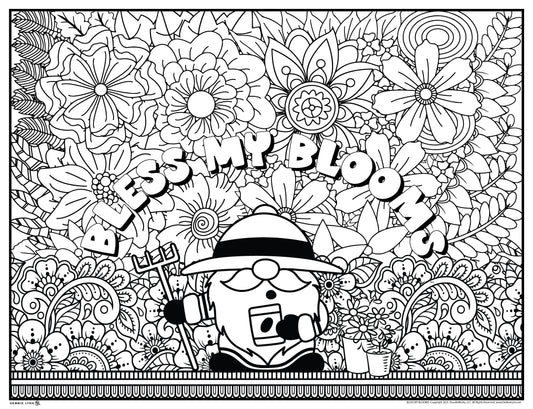 Bless My Blooms Personalized Giant Coloring Poster 46"x60"