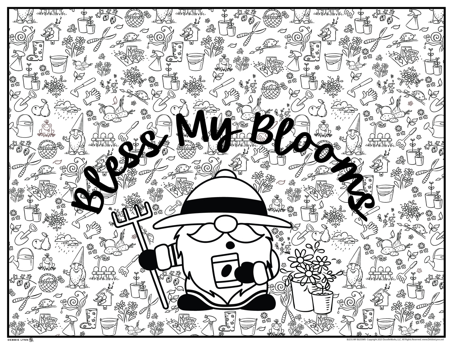Bless My Blooms Personalized Giant Coloring Poster 46"x60"