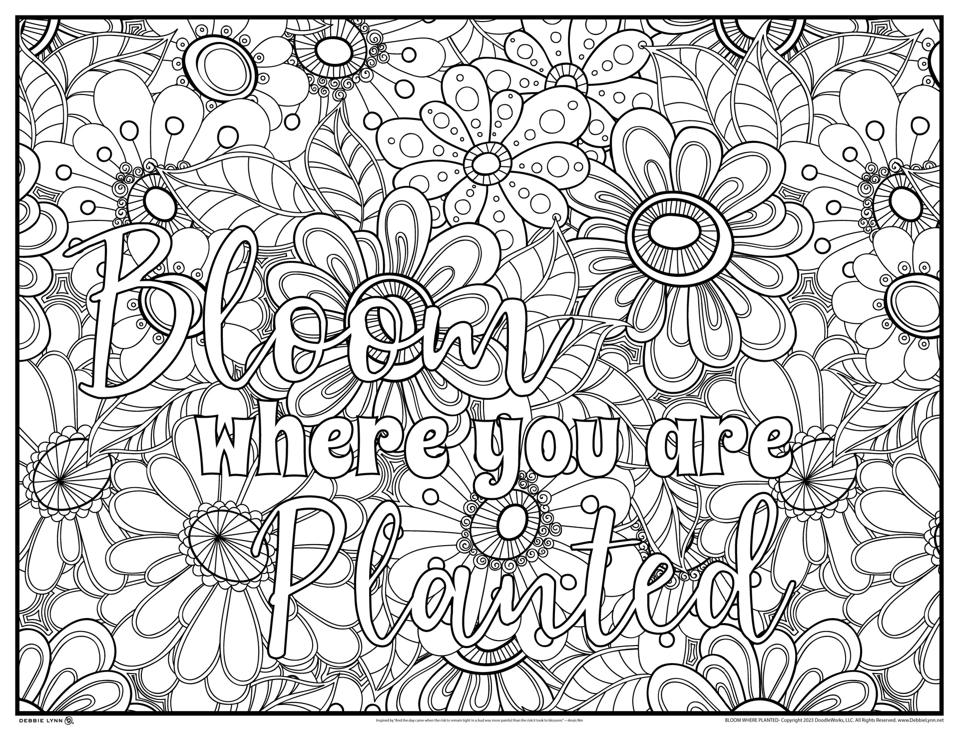 Bloom Where Planted Personalized Giant Coloring Poster 46x60