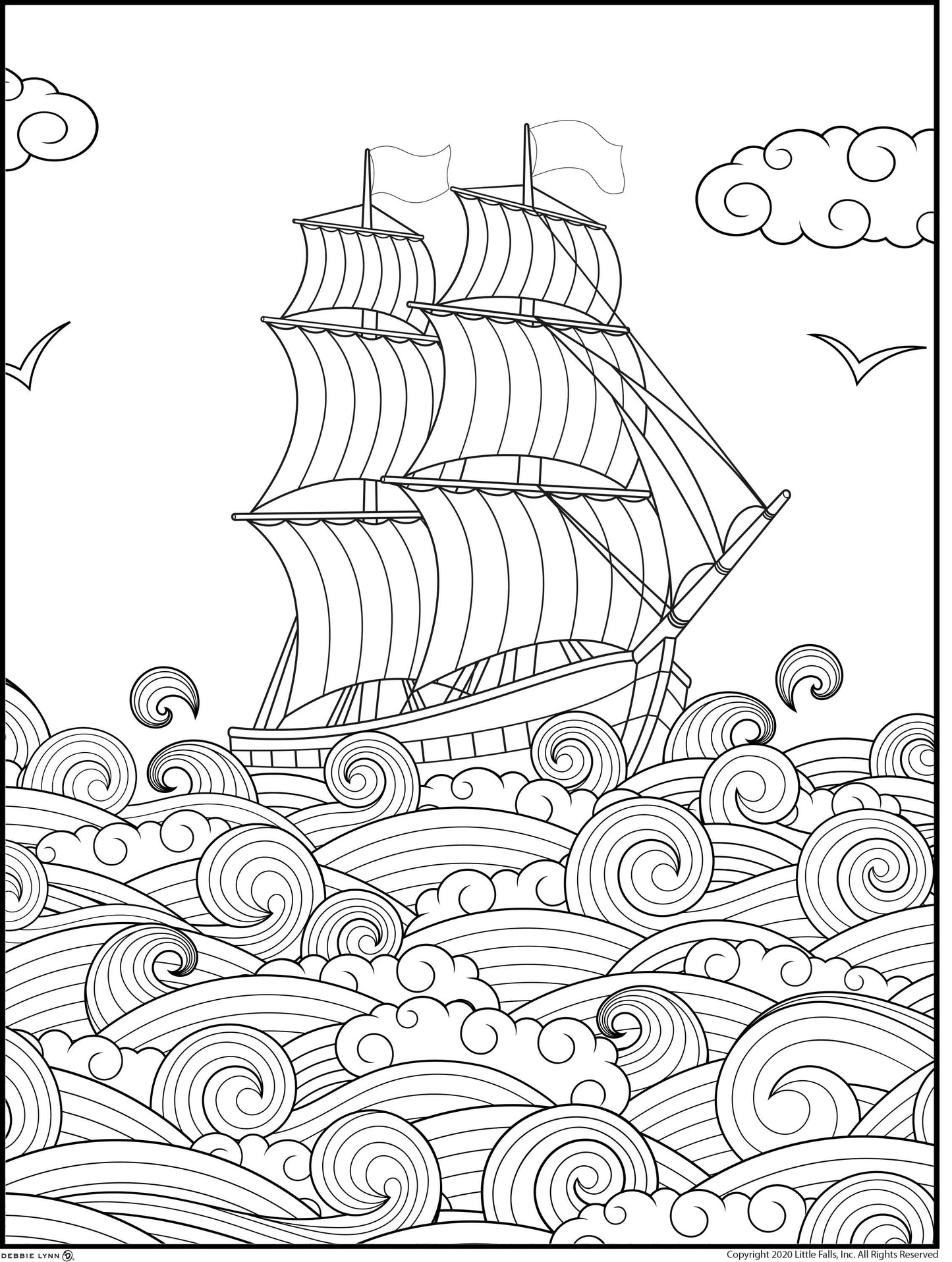 Boat Personalized Giant Coloring Poster 46"x60"