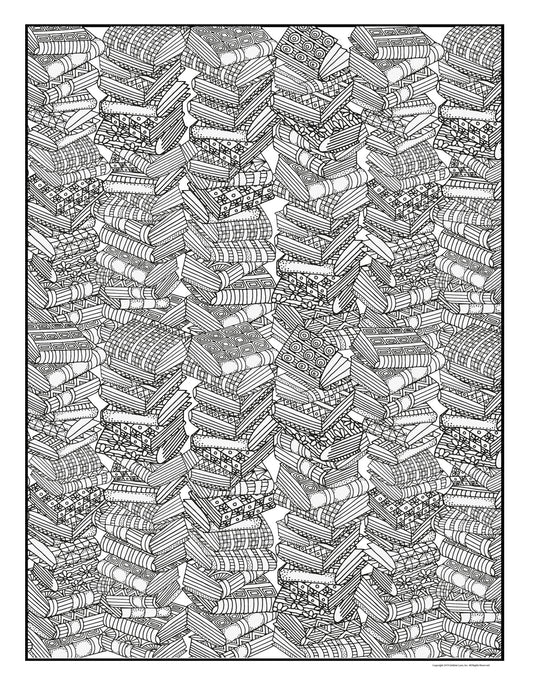 Book Worm Personalized Giant Coloring Poster 46"x60"