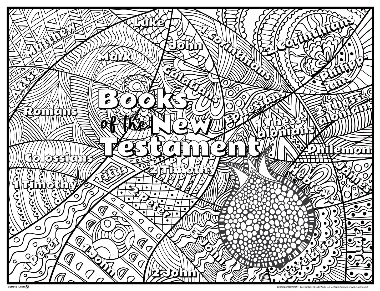 Books of the New Testament Giant Coloring Poster 46"x60"