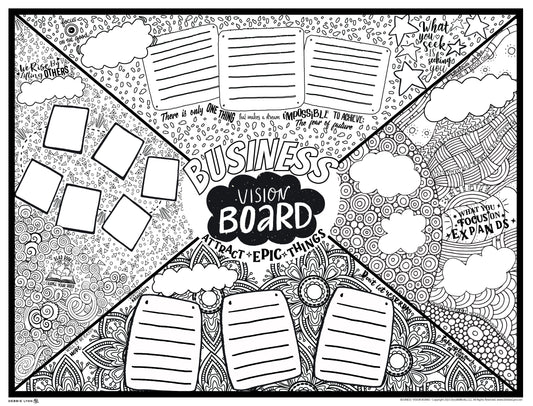 Business Vision Board Personalized Giant Coloring Poster 46"x60"