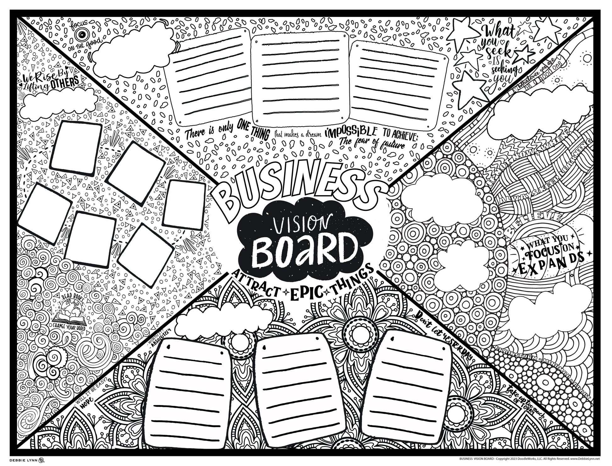 2024 Vision Board Personalized Giant Coloring Poster 46x60