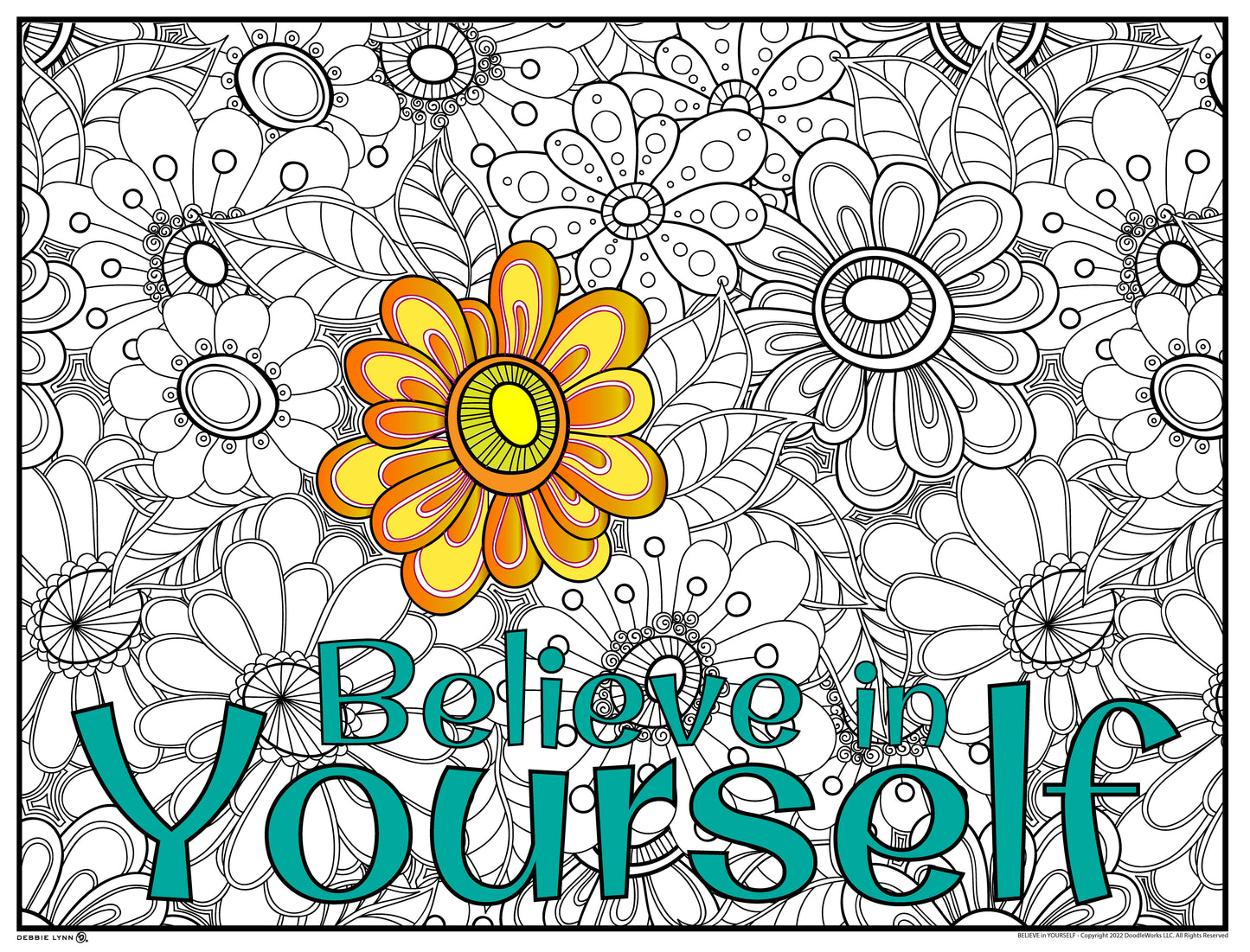 Believe in Yourself Personalized Giant Coloring Poster 46"x60"
