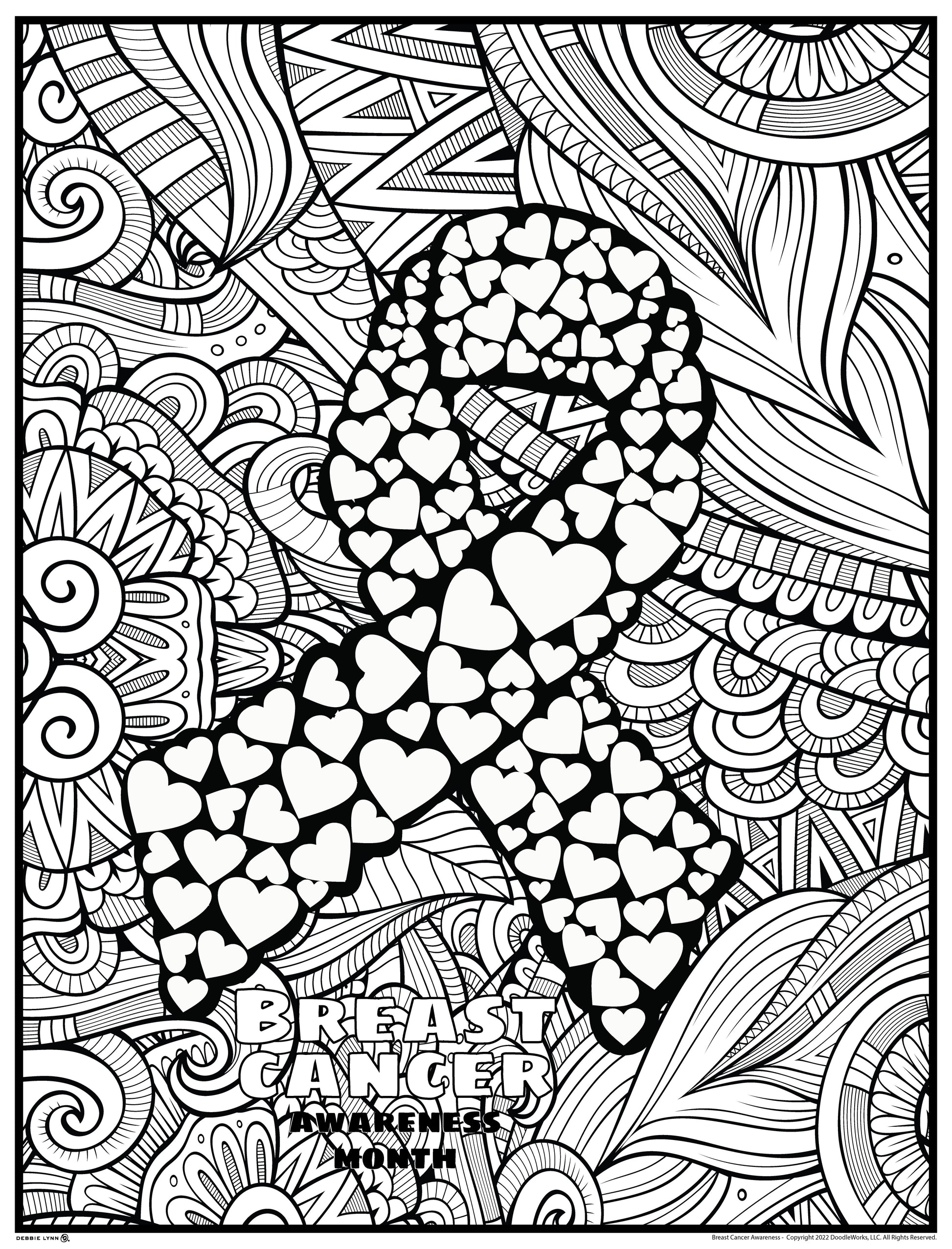 Breast Cancer Awareness Personalized Giant Coloring Poster 46 breast-cancer-awareness-personalized-giant-coloring-poster-46-x60-debbie-lynn