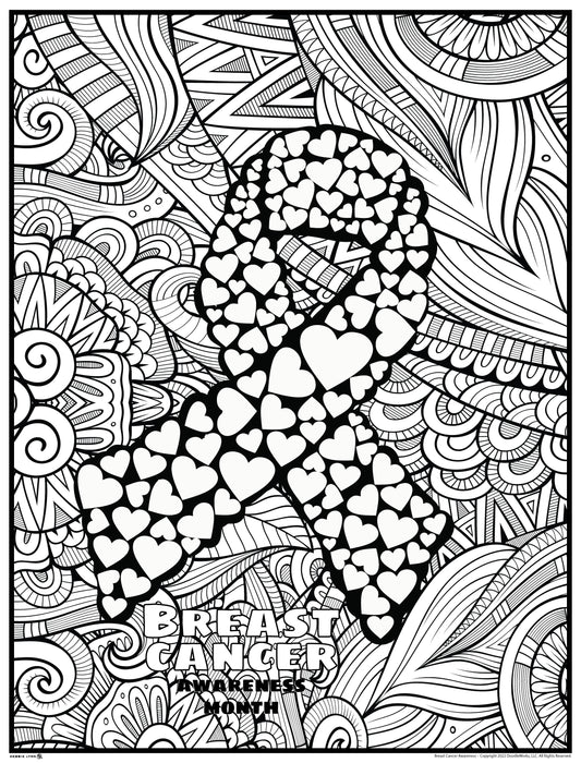 Breast Cancer Awareness Personalized Giant Coloring Poster 46"x60"