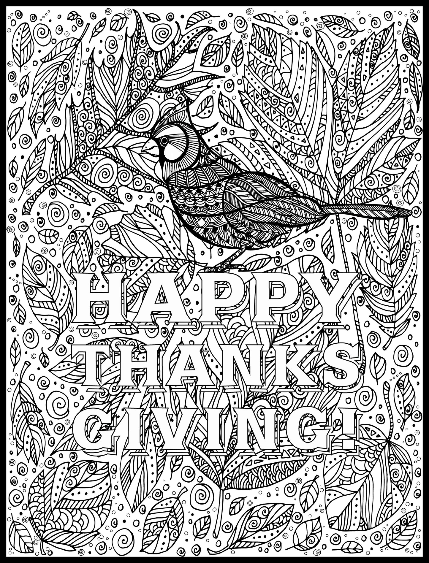 Cardinal Thanks Personalized Giant Coloring Poster 46"x60"