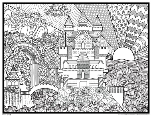 Castle Sunrise Personalized Giant Coloring Poster 46"x60"