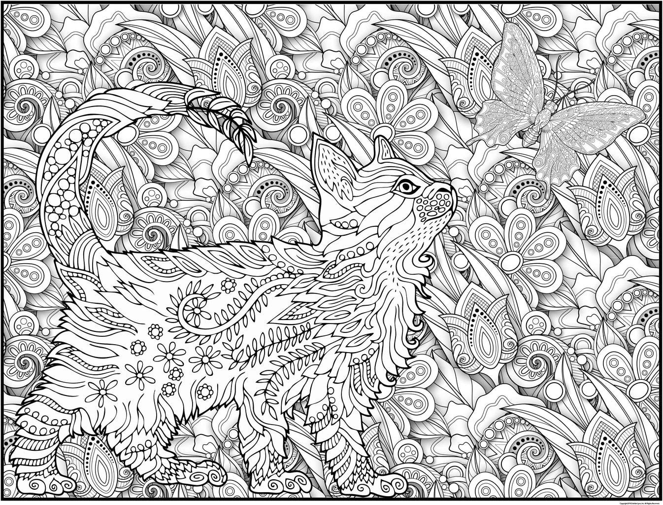 Cat Personalized Giant Coloring Poster 46"x60" Debbie Lynn