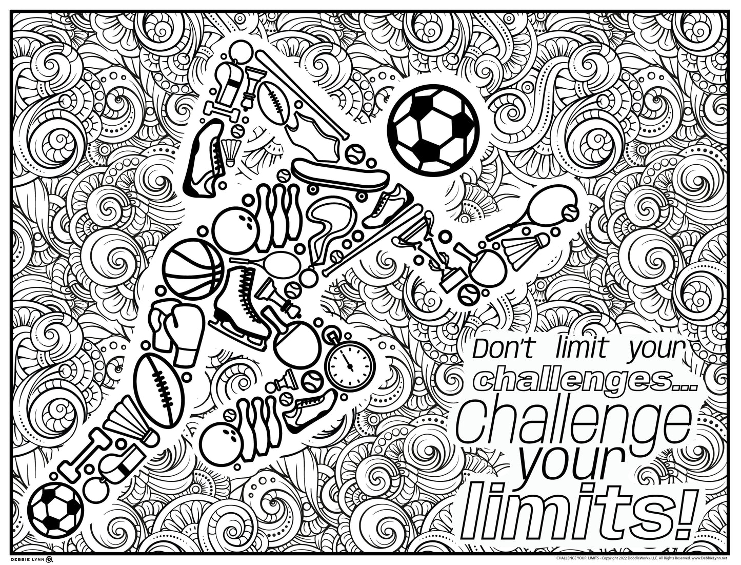 Challenge Your Limits Personalized Giant Coloring Poster 46"x60"