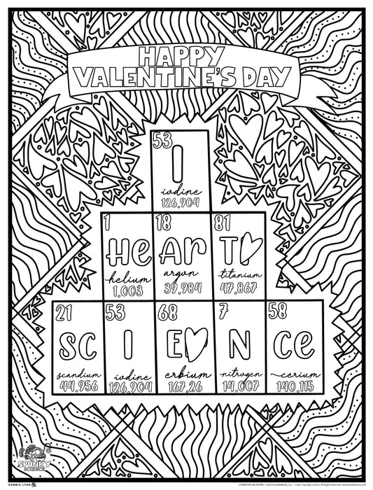 Chemistry Valentine Spunky Science Personalized Giant Coloring Poster 46"x60"
