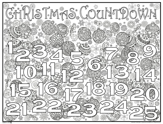 Christmas Countdown Personalized Coloring Poster 46"x60"