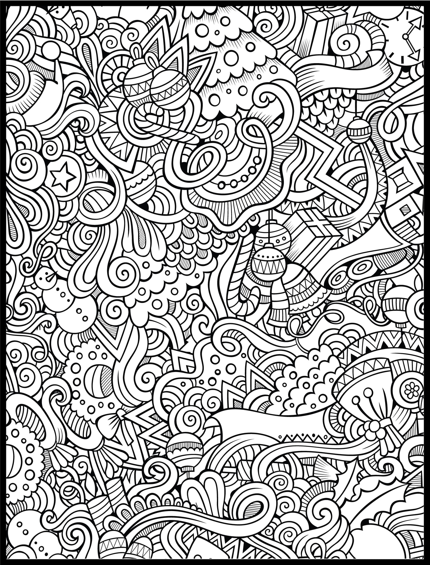 Christmas Doodles Personalized Coloring Poster 46"x60"