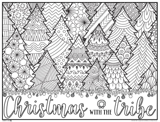 Christmas Tribe Personalized Giant Coloring Poster 46"x60"