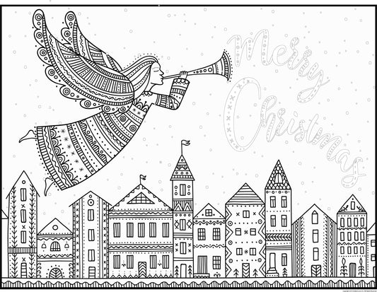 Christmas Angel Personalized Coloring Poster 46"x60"