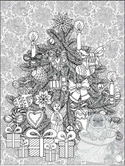 Christmas Tree Personalized Coloring Poster 46"x60"