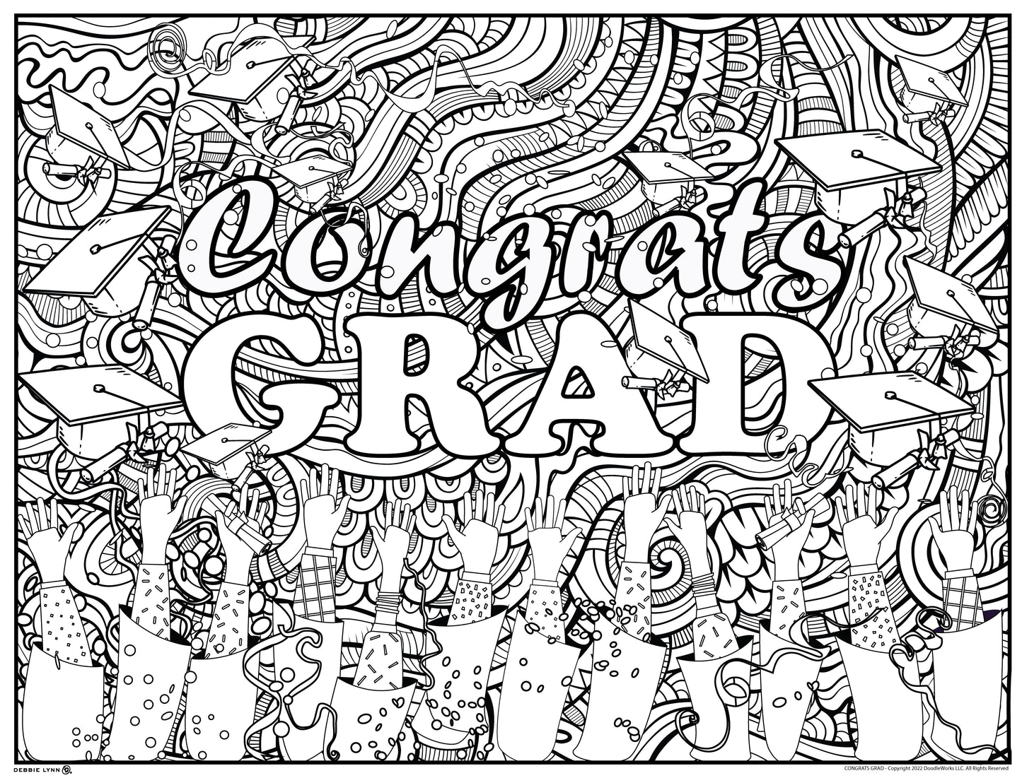 Congrats Grad Personalized Giant Coloring Poster 46"x60"