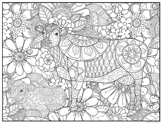 Cows Personalized Giant Coloring Poster 46"x60"