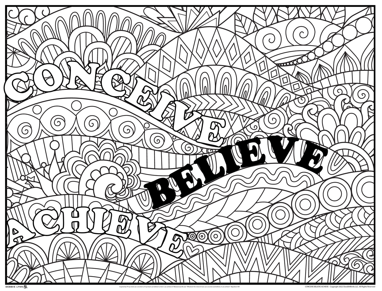 Conceive Believe Achieve Personalized Giant Coloring Poster 46"x60"