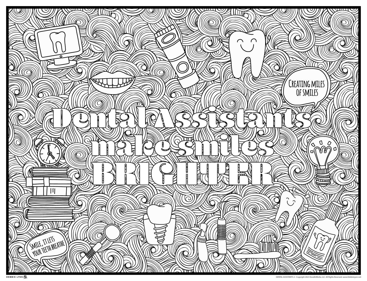 Dental Assistant Personalized Giant Coloring Poster