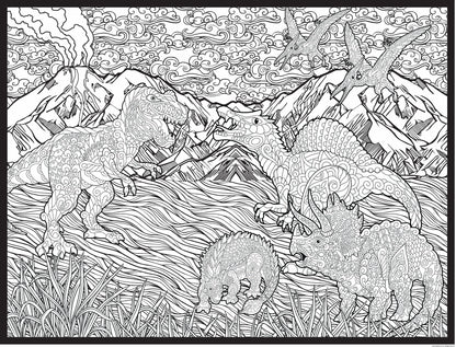 Dinosaur Personalized Giant Coloring Poster  46"x60"