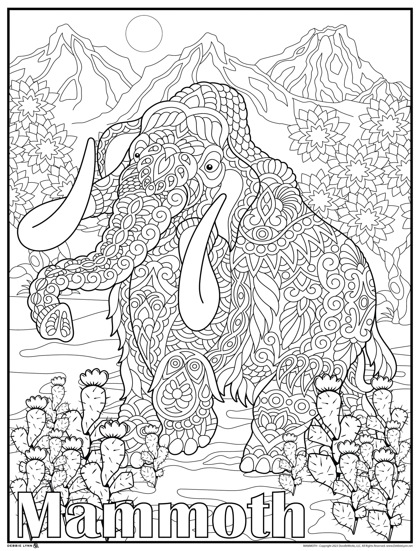Mammoth Dinosaur Personalized Giant Coloring Poster 46"x60"