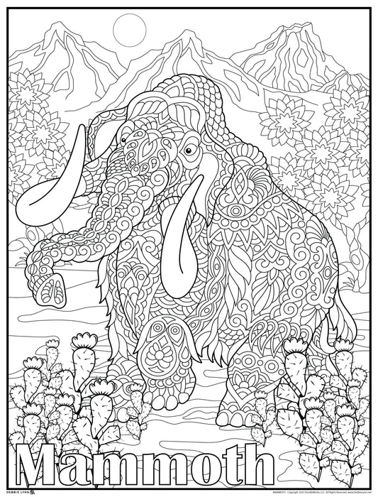 Mammoth Dinosaur Personalized Giant Coloring Poster 46"x60"