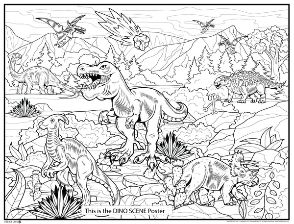 Omy Giant Coloring Poster, Dinosaurs, 40 x 28 inches, Coloring fun for  Kids, Adults, and the Whole Family, Dinos of every shape and size
