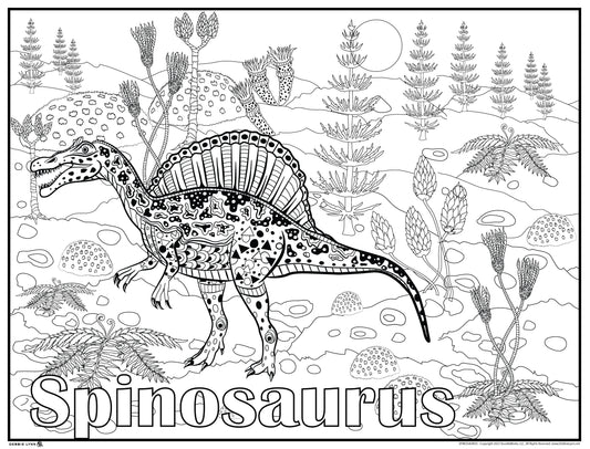 Spinosaurus Dinosaur Personalized Giant Coloring Poster 46"x60"