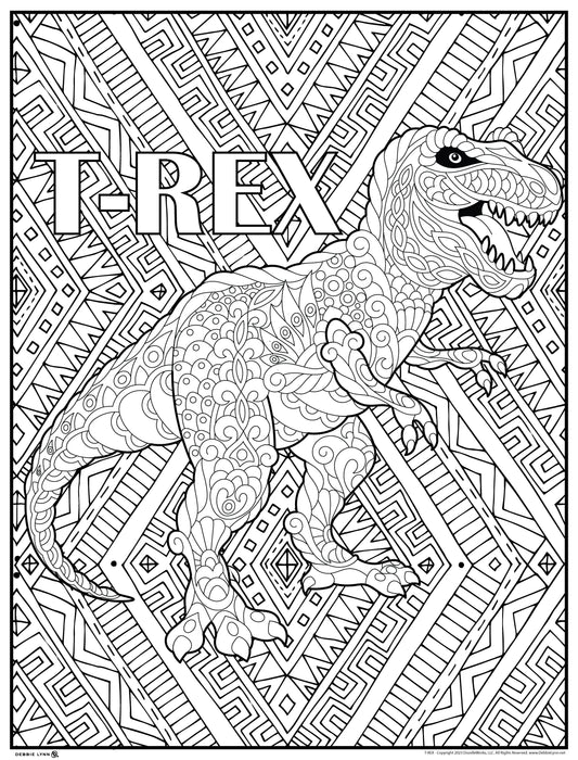 T-Rex Dinosaur Personalized Giant Coloring Poster 46"x60"
