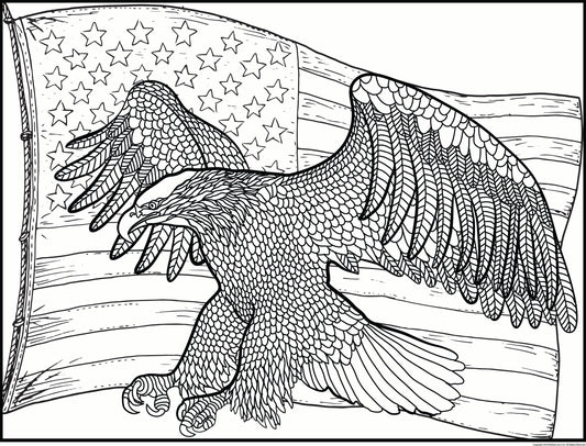Eagle Patriotic Personalized Giant Coloring Poster 46"x60"
