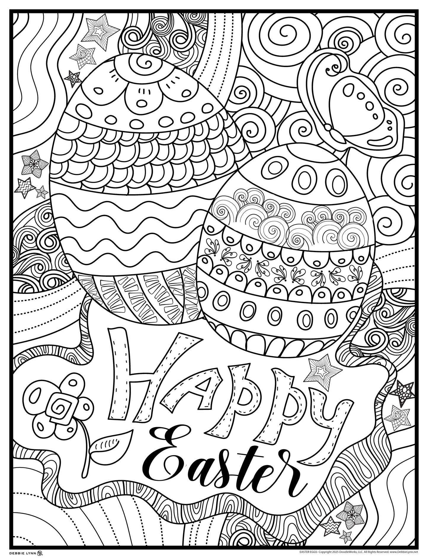 Easter Eggs Personalized Giant Coloring Poster 46"x60"