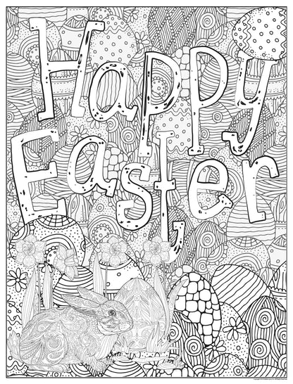 Happy Easter Coloring Poster 24x36