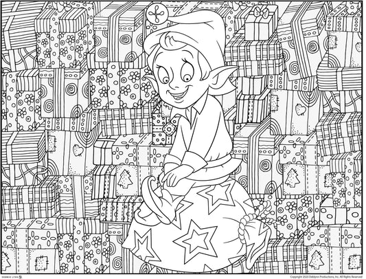 Christmas Elf Personalized Coloring Poster 46"x60"