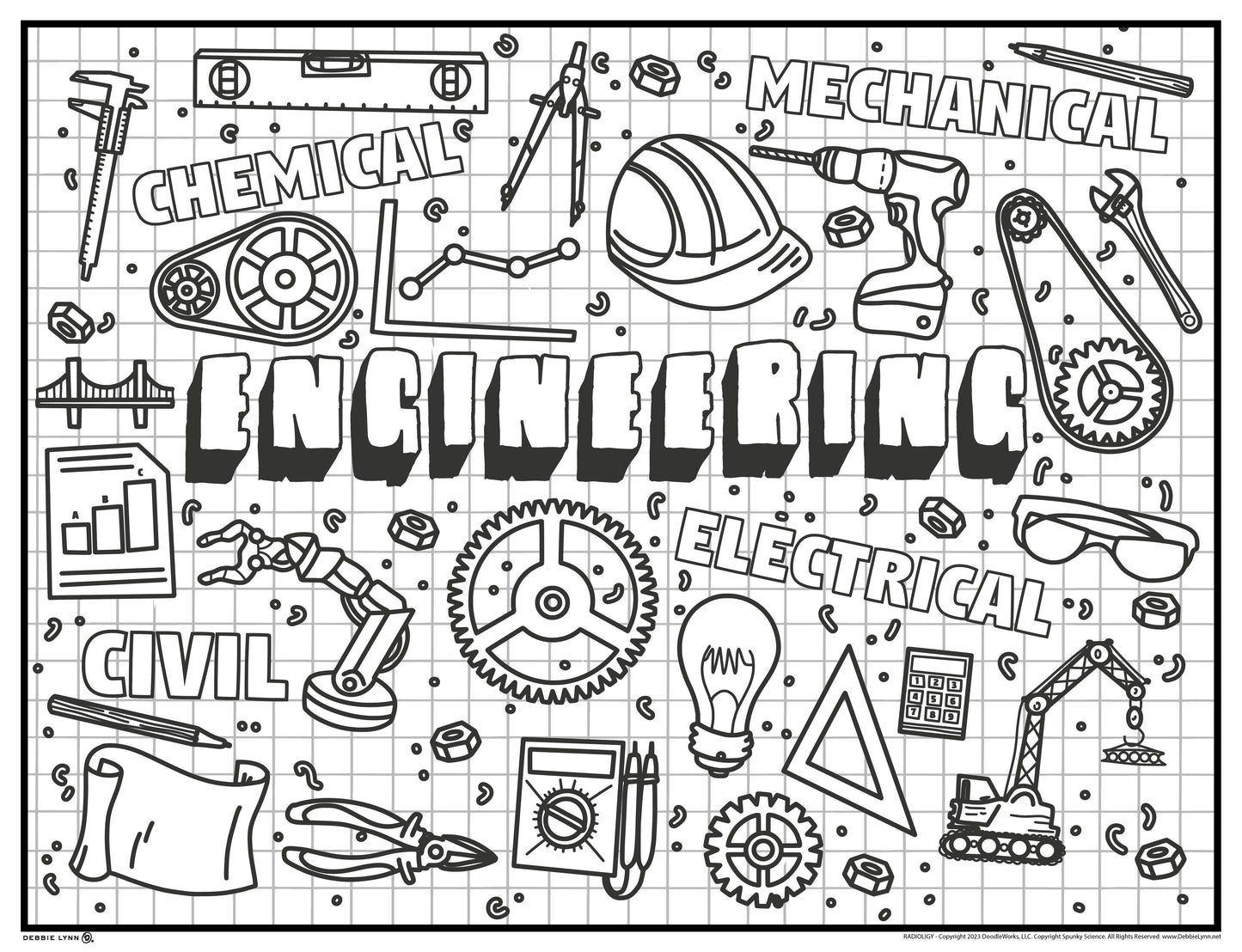 Engineering Spunky Science Personalized Giant Coloring Poster 46"x60"