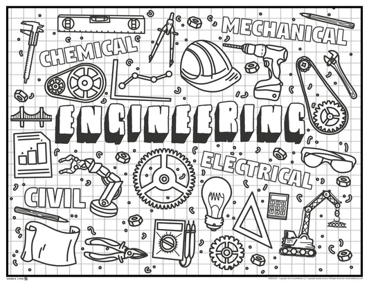 Engineering Spunky Science Personalized Giant Coloring Poster 46"x60"