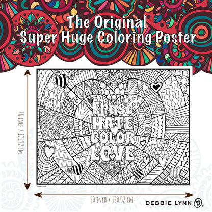 Erase Hate Color Love Personalized Giant Coloring Poster  46"x60"