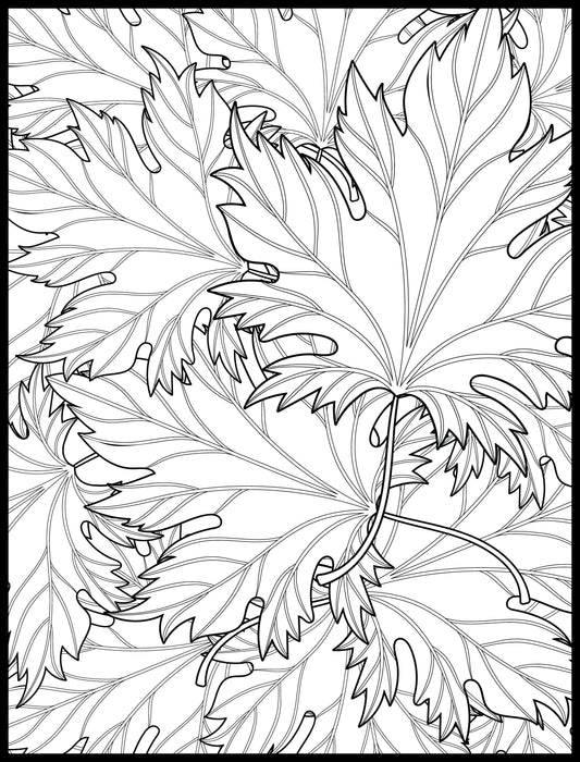 Fall Leaves Personalized Giant Coloring Poster 46"x60"