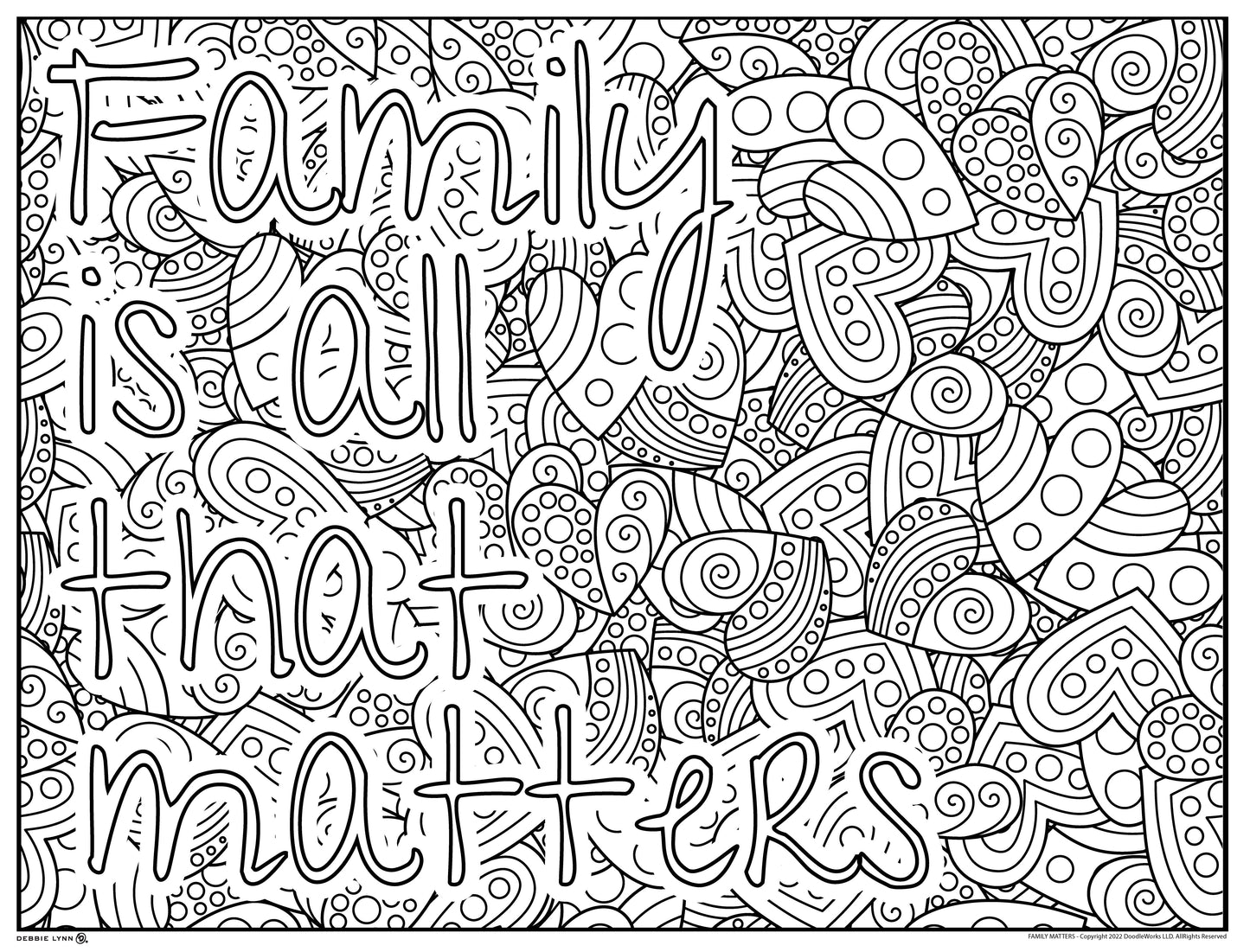 Family Matters Personalized Giant Coloring Poster  46"x60"