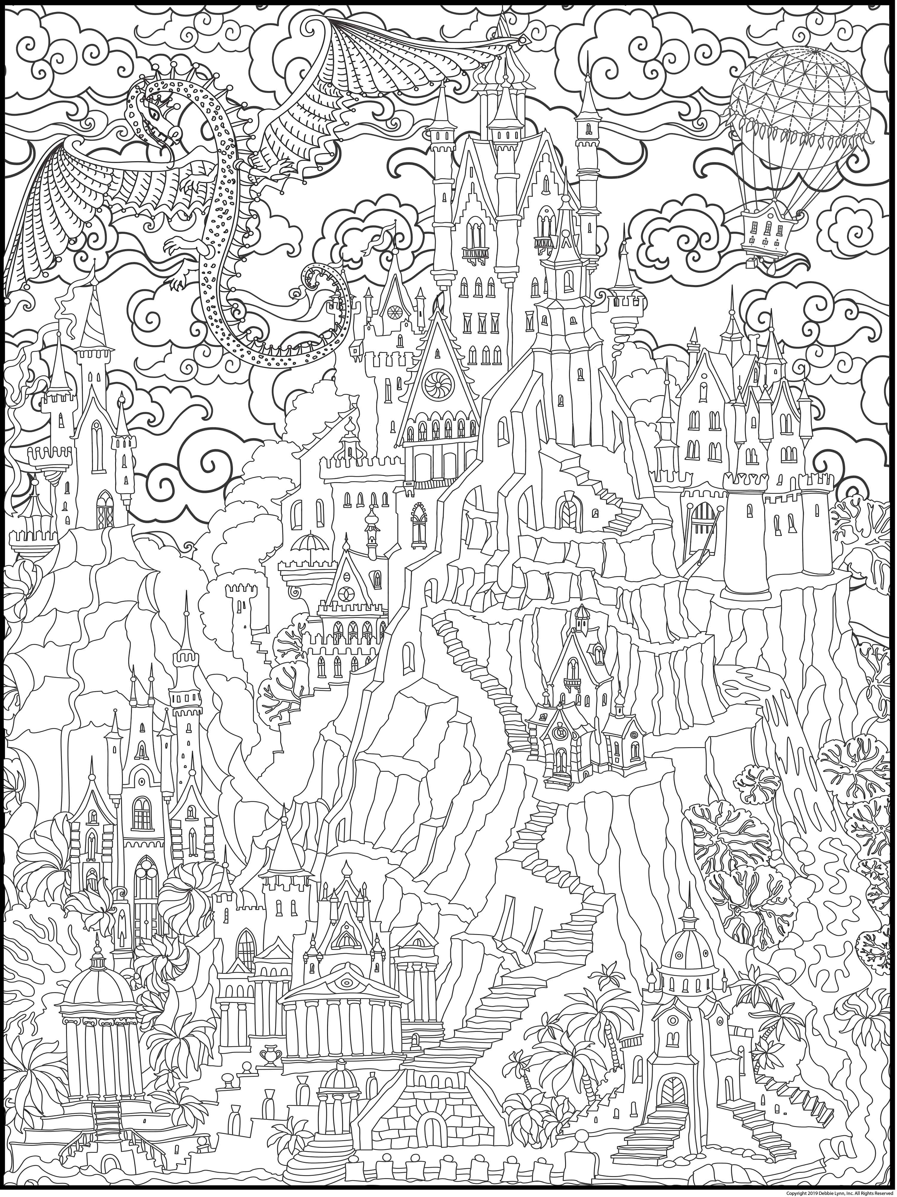 Fantasy Castle Personalized Giant Coloring Poster 46