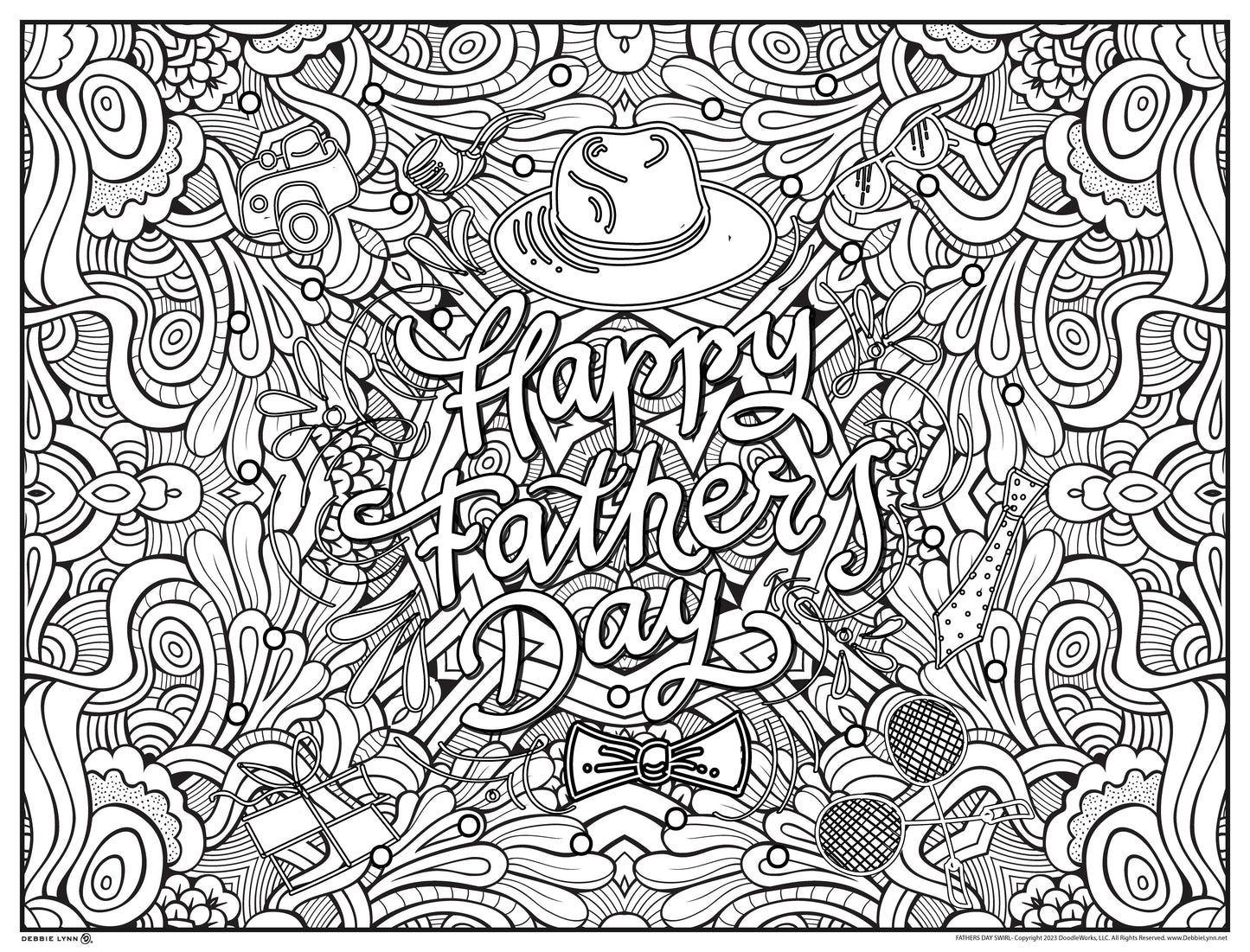 Fathers Day Swirl Personalized Giant Coloring Poster 46"x60"