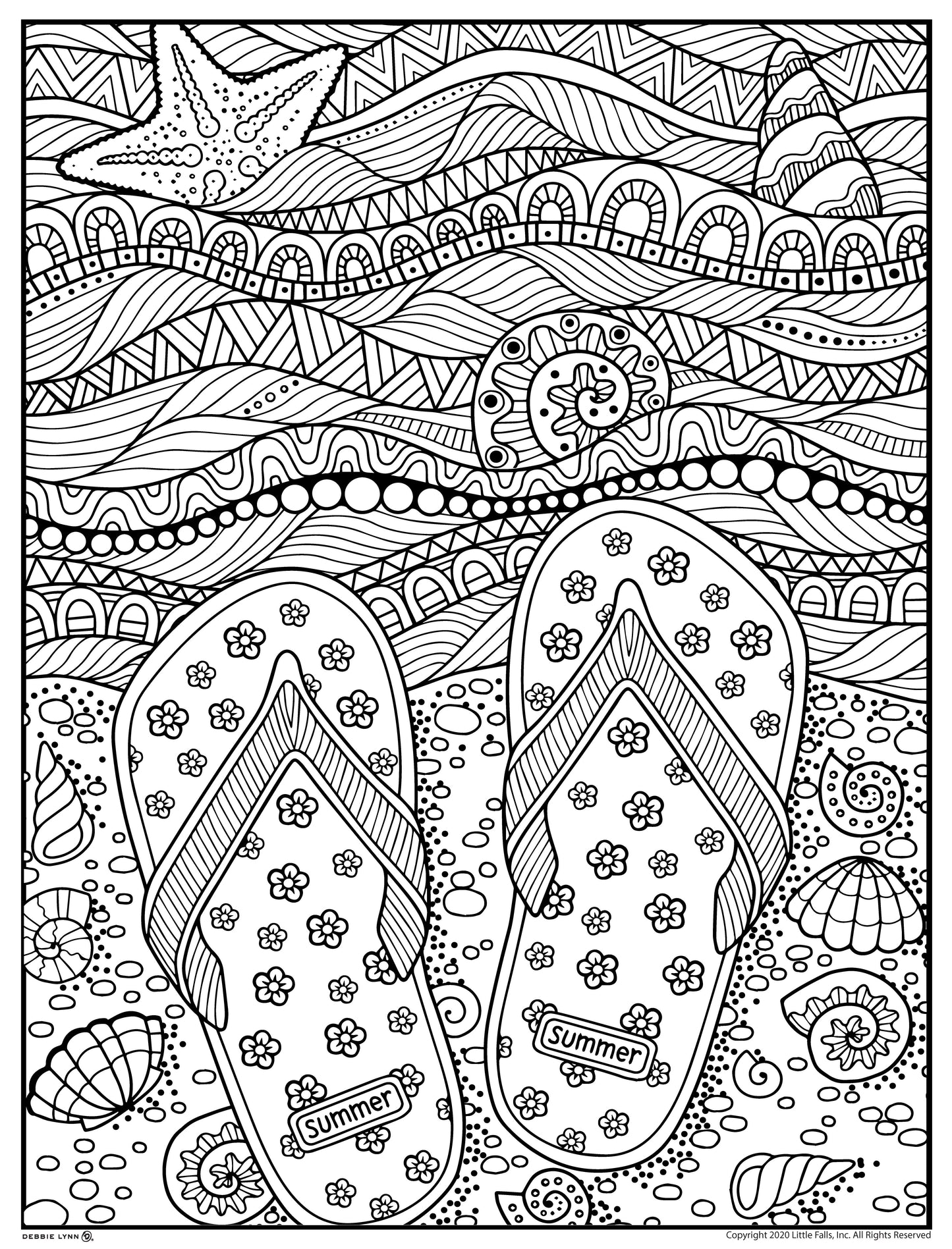 Flip Flops Personalized Giant Coloring Poster 46"x60"