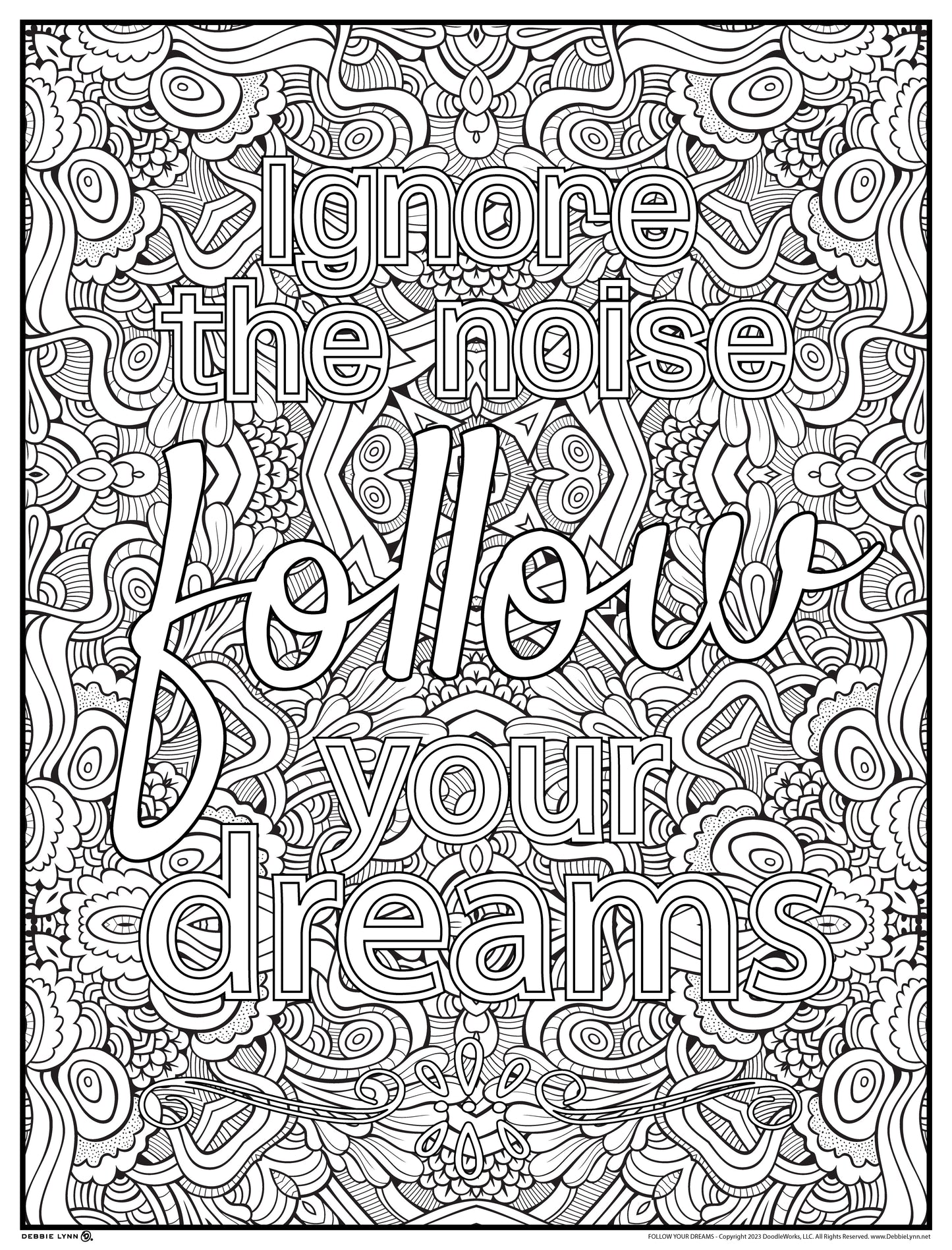 Follow Your Dreams Personalized Giant Coloring Poster 46"x60"
